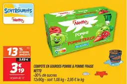 Netto Compote en gourdes pomme & pomme fraise netto offre