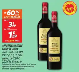 Netto Aop bordeaux rouge baron de lestac offre