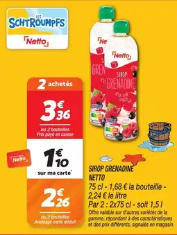 Netto Sirop grenadine netto offre