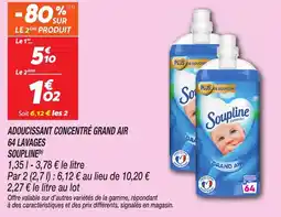 Netto Adoucissant concentré grand air 64 lavages soupline offre