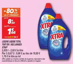 Netto Lessive liquide total tout en 1 x63 lavages xtra offre