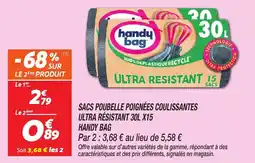 Netto Sacs poubelle poignées coulissantes ultra résistant x15 offre