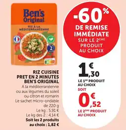 Bi1 Riz cuisine pret en 2 minutes ben's original offre