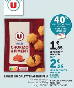 Bi1 Sables ou galettes aperitifs u offre