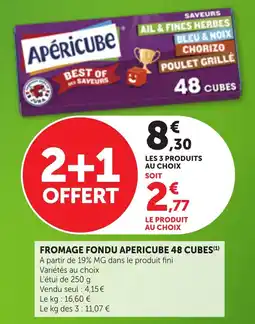 Bi1 Fromage fondu apericube 48 cubes offre
