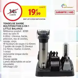 Intermarché Hyper Little balance - tondeuse barbe multifonction 6 en 1 offre