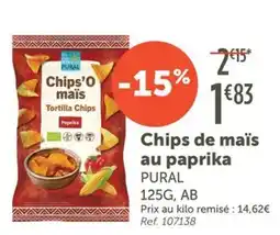 L'Eau Vive Chips de maïs au paprika offre