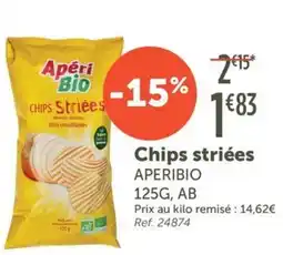 L'Eau Vive Chips striées APERIBIO offre