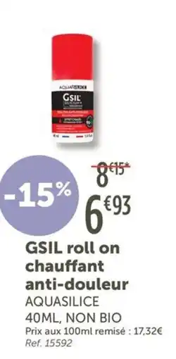 L'Eau Vive GSIL roll on chauffant anti-douleur offre