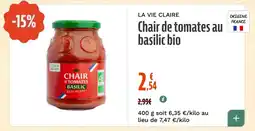 La Vie Claire Chair de tomates au basilic bio offre