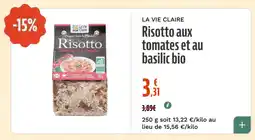 La Vie Claire Risotto aux tomates et au basilic bio offre