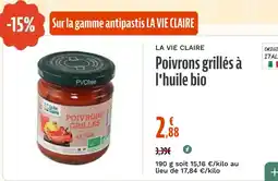 La Vie Claire Poivrons grillés à l'huile bio offre