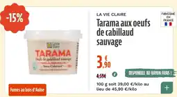 La Vie Claire Tarama aux oeufs de cabillaud sauvage offre