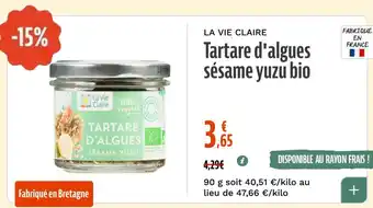 Tartare d'algues sésame yuzu bio