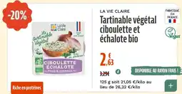La Vie Claire Tartinable végétal ciboulette et échalote bio offre