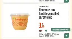 La Vie Claire Houmous aux lentilles corail et carotte bio offre