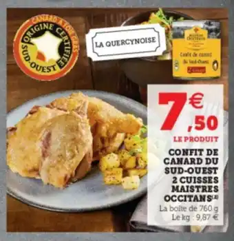 Super U Confit De Canard Du Sud-Ouest 2 Cuisses Maistres Occitans offre