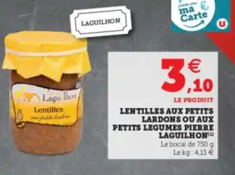 Super U Lentilles Aux Petits Lardons Ou Aux Petits Legumes Pierre Laquilhon offre
