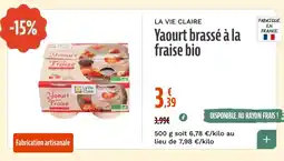 La Vie Claire Yaourt brassé à la fraise bio offre