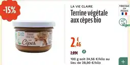 La Vie Claire Terrine végétale aux cèpes bio offre