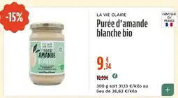 La Vie Claire Purée d'amande blanche bio offre