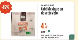 La Vie Claire Café Mexique en dosettes bio offre