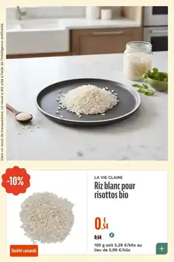 La Vie Claire Riz blanc pour risottos bio offre