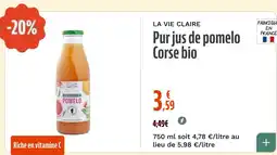 La Vie Claire Pur jus de pomelo Corse bio offre