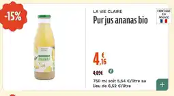 La Vie Claire Purjus ananas bio offre
