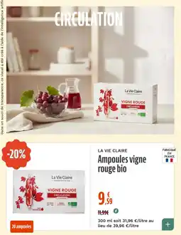 La Vie Claire Ampoules vigne rouge bio offre