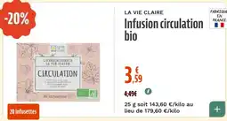 La Vie Claire Infusion circulation bio offre
