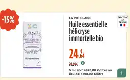 La Vie Claire Huile essentielle hélicryse immortelle bio offre