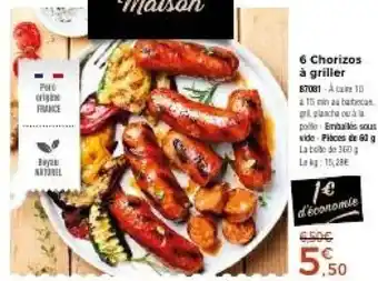 Thiriet 6 Chorizos à griller offre