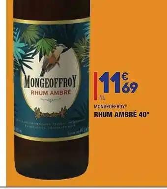 ALDI Rhum Ambré 40° Mongeoffroy offre