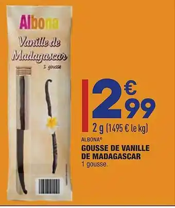 ALDI Gousse De Vanille De Madagascar Albona offre