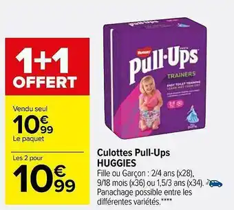 Carrefour Culottes Pull-ups Huggies offre
