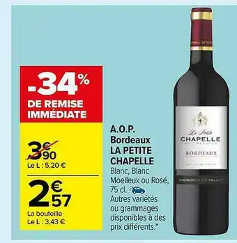 Carrefour Market A.o.p. Bordeaux La Petite Chapelle offre