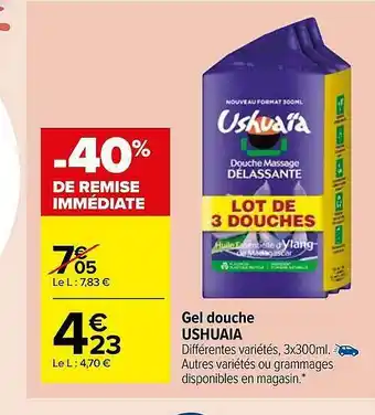Carrefour Market Gel Douche Ushuaia offre