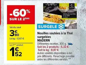 Nouilles Sautées à La Thaï Surgelées Madern