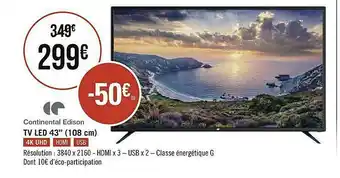 Casino Supermarchés Tv Led 43 offre
