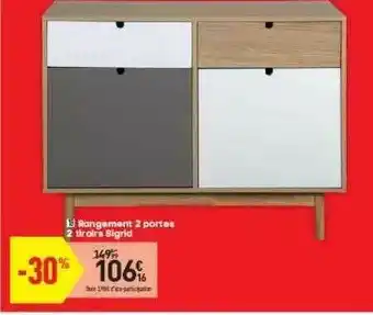 Conforama Rangement 2 Portes 2 Tiroirs Sigrid offre