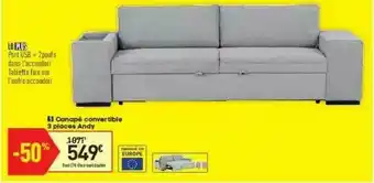 Conforama Canapé Convertible 3 Places Andy offre