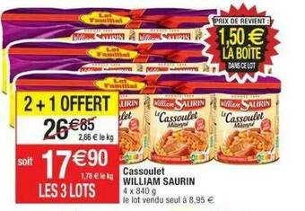 Cora x Carrefour Cassoulet William Saurin offre