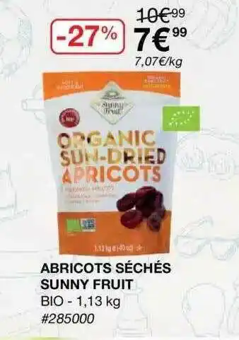 Costco Abricots Séchés Sunny Fruit Bio offre