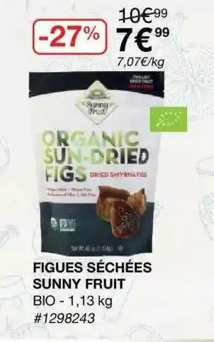 Costco Figues Séchées Sunny Fruit Bio offre
