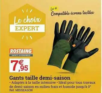 Gants Taille Demi-saison Rostaing