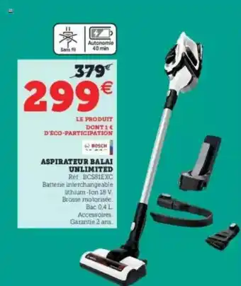 Hyper U Aspirateur Balai Unlimited Bosch offre
