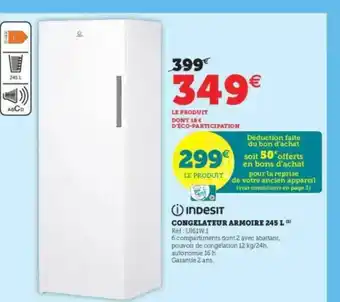Hyper U Congélateur Armoire 245 L Indesit offre