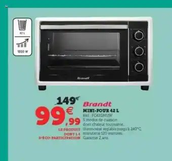 Hyper U Mini-four 42 L Brandt offre
