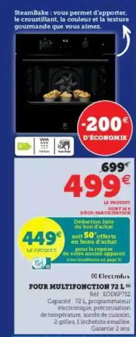 Hyper U Four Multifonction 72 L Electrolux offre